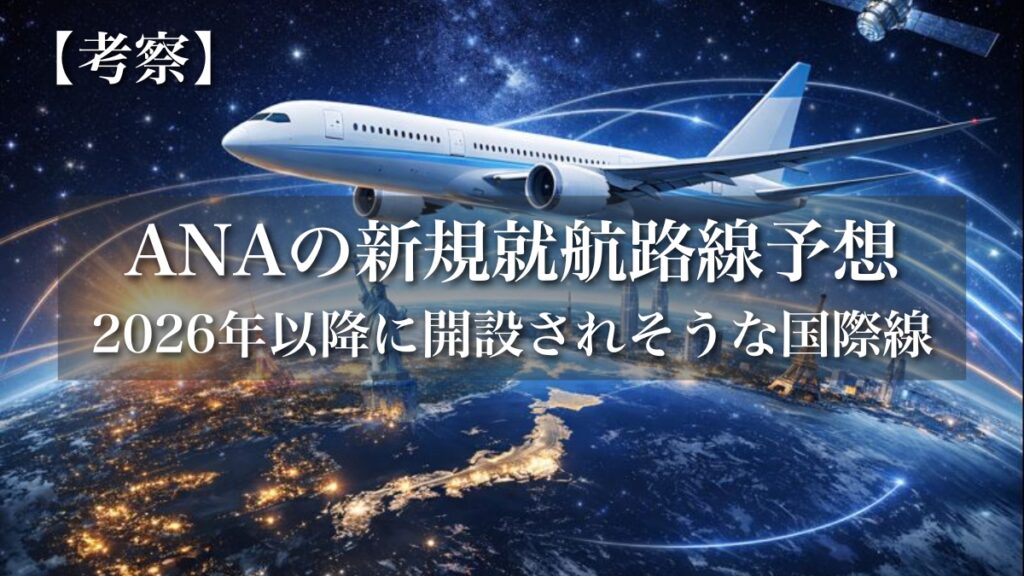 【考察】ANAの新規就航路線予想2026年以降に開設されそうな国際線