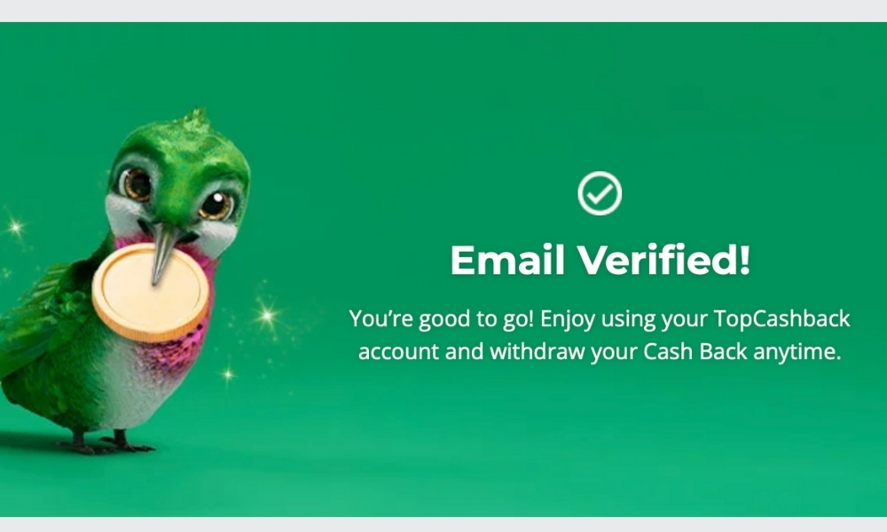 TopCashbackメール認証完了