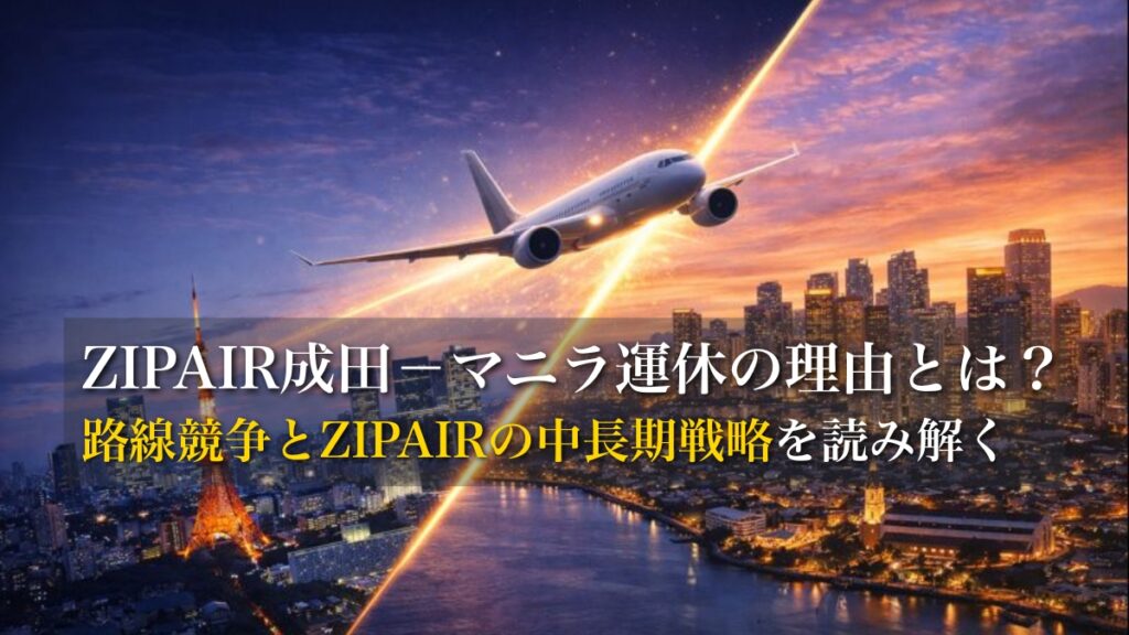 ZIPAIR成田－マニラ運休の理由とは？路線競争とZIPAIRの中長期戦略を読み解く