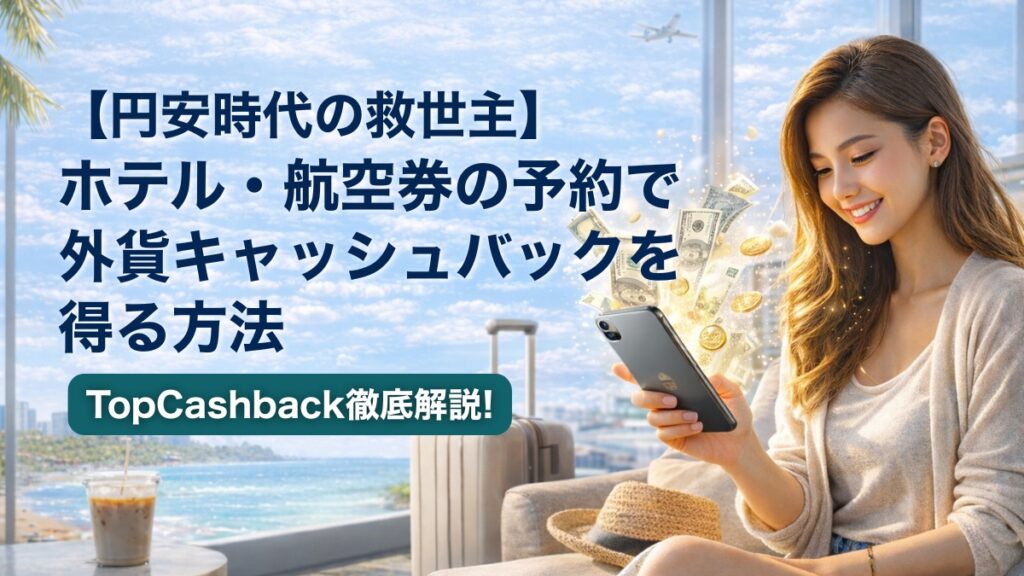 【円安時代の救世主】ホテル・航空券の予約で外貨キャッシュバックを得る方法｜TopCashback徹底解説!