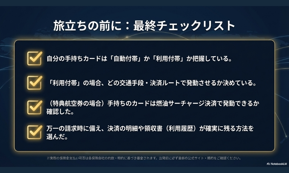 クレカ保険のチェックリスト