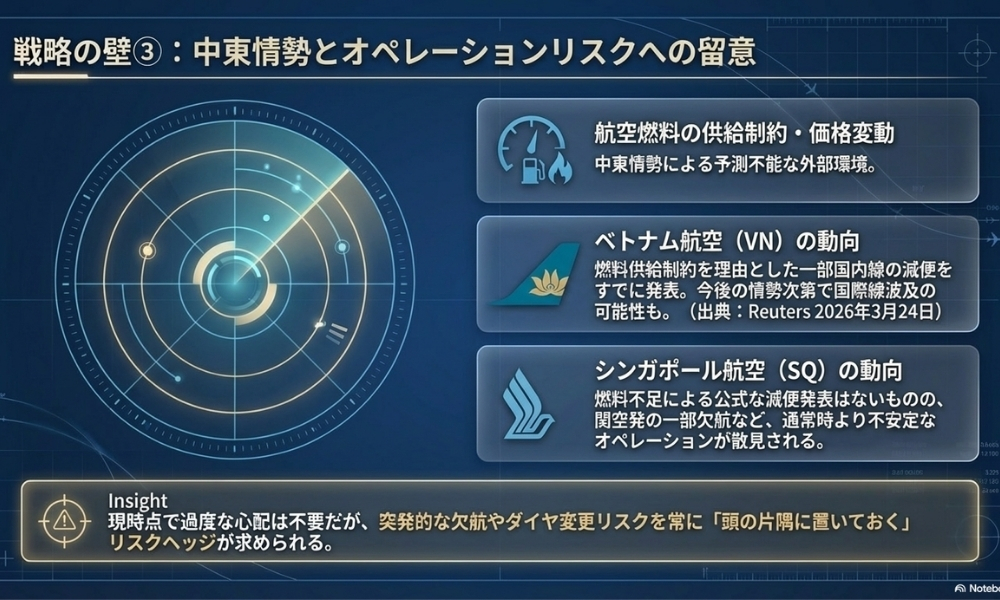 戦略の壁③：中東情勢とオペレーションリスクへの留意