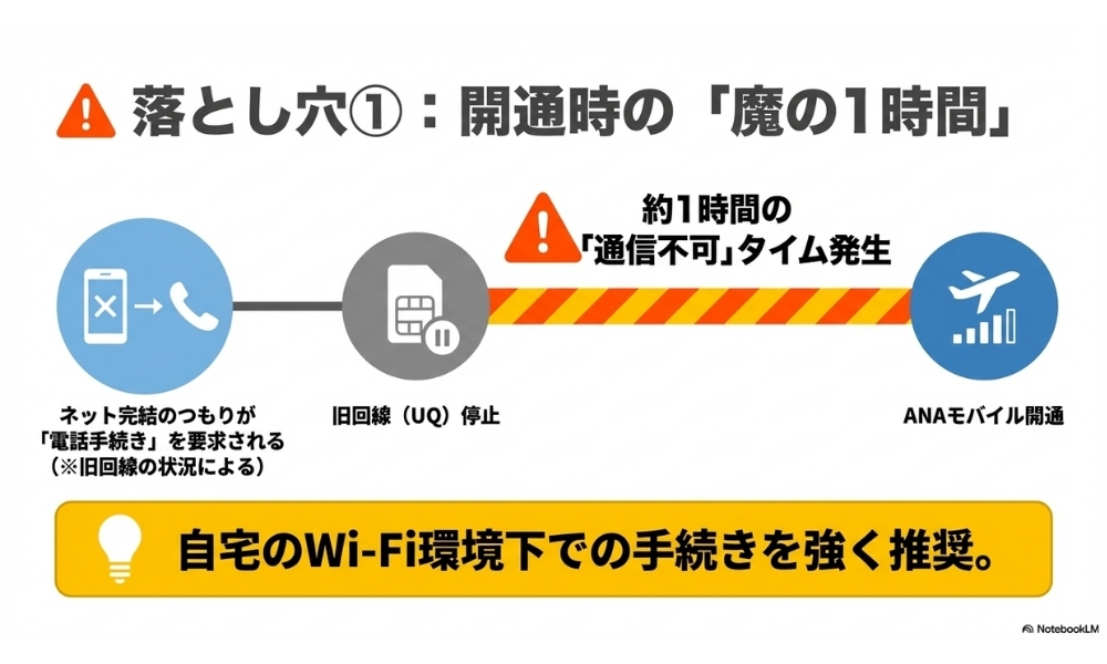 落とし穴1-ANAモバイル開通までの時間