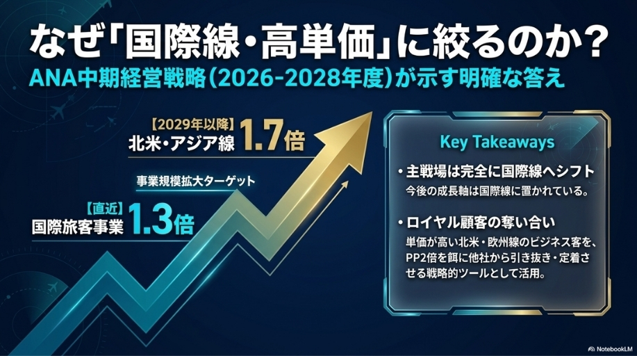 ANAは国際線高単価に絞る