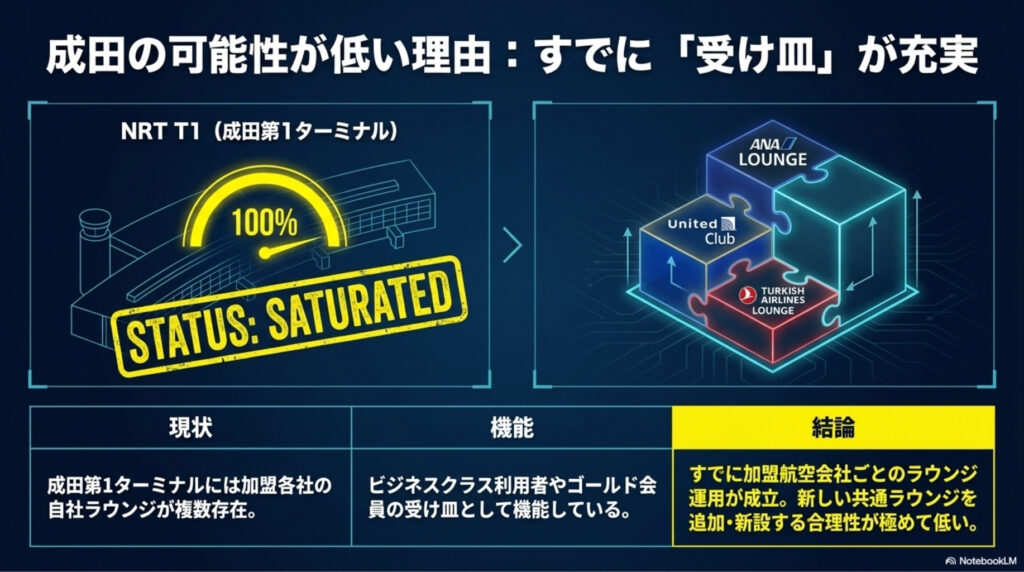 スターアライアンスラウンジ再上陸-成田の可能性が低い理由：すでに「受け皿」が充実