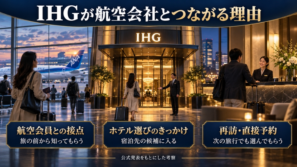 航空会員との接点、ホテル選びのきっかけ、再訪と直接予約というIHGの航空提携の狙いとは